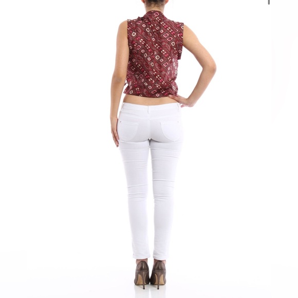 Isabel Marant Maroon Sleeveless 100% Silk Theo Blouse Mandarin Collar sz 34 - Picture 4 of 15